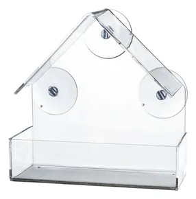 Krmítko pro ptáky na okenní tabuli, 225 ml/15 × 15 × 6 cm, plast